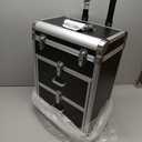 Adazzo Professional Rolling Makeup Train Case with Drawers, Large Cosmetic Trolley with Locks, Cosmetics Storage Organizer Make up Case for Travel Makeup/Nail Art/Hair Styling, Matte Black