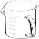 Yardwe Espresso Measuring Cup, 150ML/ 5OZ Double Spouts Measuring Cup with Dual Scale, Clear Glass Espresso Accessories