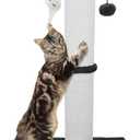 Cat Scratching Post 34 Inches Heavy Duty and Thicker Cat Scratching Post Sisal Rope with Hanging Ball and Mice Scratching Post for Indoor Cats and Adult(Black)