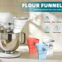 2026 Upgraded Extended KitchenAid Flour Funnel Attachment for Stand Mixer, Add While Mixing Without Stopping, No Flour Explosion, Platinum-Cured Food-Grade Silicone, Foldable, Dishwasher Safe(White)
