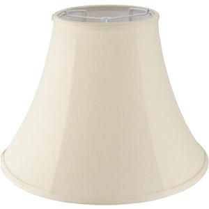 Aspen Creative 38004, Handsewn Bell Natural KD Spider Shade, 8" Top x 17" Bottom x 13" Slant , White