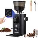 Commercial Coffee Grinder Heavy Duty, 64mm Flat Burrs Button Control, Black | 8 Precise Grind Settings, Stainless Steel, Anti-Static, 35oz Hopper, 400W Heavy-Duty Motor, Low Noise, Home & Business Use