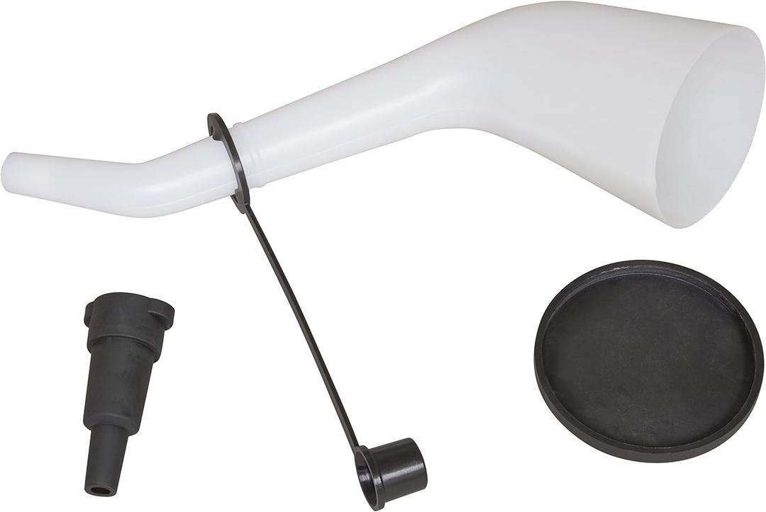 Lisle 18232 Offset Funnel with Cap & Lid Black