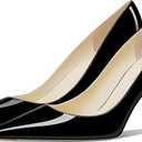 Women's Pointed Toe Stiletto High Heel Pumps 3.15IN Slip-On Party Wedding Evening Shoes (Black Nude Bottom) US 8.5