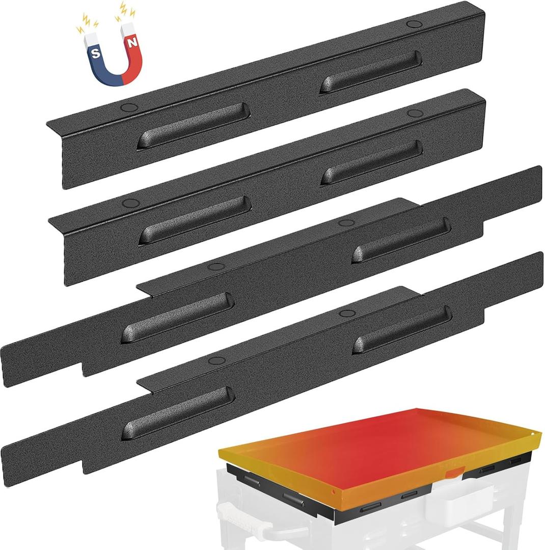 Wind Guards for Blackstone 28 inch Griddle, Magnetic Wind Screens, Blackstone Griddle Accessories, Fit with Hood, Rear Grease Cup and Side Shelf, Heat Shield for Side Table, Grilling Gifts, Black (16.5" x 2.1" x 1.3")