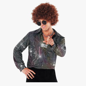 Morph Disco Shirt Costume Men - 70s Disco Outfit - Mens Retro Costume - Vintage Dance Wear - Party Attire for Men, L