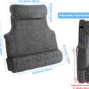 Gyrucio 3-in-1 Lumbar Support Pillow with Headrest for Recliner, Memory Foam Back Cushion Set with Adjustable Side Bolster for Targeted Lower Back Pain Relief, Plush Sherpa Fleece Cover, Grey
