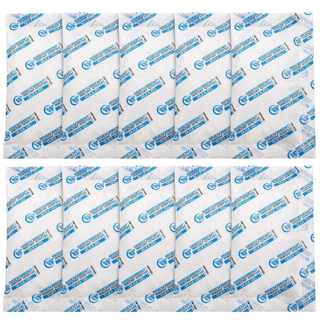 Wisesorb Silica Gel Packets, 20 Gram 15 Packs Dessicant Packets for Storage, Pure and Safe Silica Gel Desiccant Packs, Humidity Packs