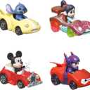 Hot Wheels RacerVerse, Set of 4 Die-Cars 1:64 Scale Toy Cars Optimized for Driving on Tracks with Pop Culture Characters as Drivers