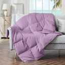 puredown Soft Feather Down Throw Blanket Lightweight Packable Couch Throw for Indoor and Outdoor Use, Throw 50"X70",Lavender
