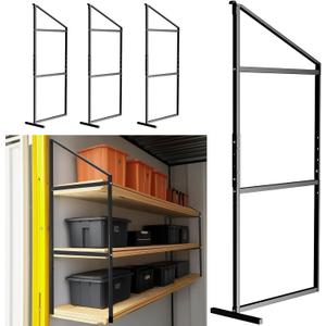 Shipping Container Shelf Brackets, 4 Pack of 3 Tier Shipping Container Shelving, 60" x 24", Heavy Duty Shipping Container Shelves with Powder Coated, High Load Capacity for Storage Optimization