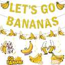 Banana Party Decorations Banana Birthday Decorations Let's Go Bananas Banner Hanging Swirls for Fruit Themed Party Decorations
