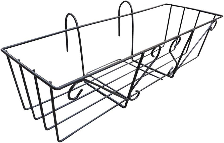 Happyyami 1 Pc Hanging Flower Basket Balcony Railing Planter Container Railing Shelf Flower Pot Bracket Metal Flowerpot Holder for Patio Balcony Porch Fence