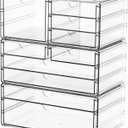 Yieach 3Pack Clear Drawer Organizers Stackable,Acrylic Storage Drawers With 10 Drawers,Multipurpose Office Supply Organizer and Makeup Organizer for Beauty,Craft,Pen,Medical,Stationary Desk Organizers