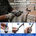 Rotary Hammer Adapter with Impact Drill Bits Set, 5 in 1 Heavy Duty Electric Impact Wrench to Drill Converter Kit - Alloy Steel Adapter + 4PCS Drill Bits for Concrete, Brick, Stone, Wood- NOT SDS Plus