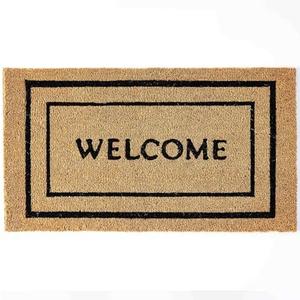 KANKUN Coco Coir Door Mat with Heavy Duty Backing, Welcome Doormat (17" x 30"), Doormat Entrance (Welcome Double)