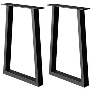 Metal Table Legs 28 inch, Heavy Duty DIY Industrial Desk Furniture Legs Set of 2 Black 28" H18.5" W