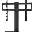 Universal TV Stand - Table Top TV Stand for 27-60 inch LCD LED TVs - 6 Level Height Adjustable TV Base Stand with Tempered Glass Base & Wire Management, VESA 400x400mm
