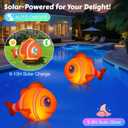 Floating Pool Lights Solar Powered, 16'' Inflatable Waterproof Clownfish Solar Pool Lights that Float, Auto On/Off LED Floating Lights for Pool Garden Backyard Outdoor Decoration - (2 Piece)