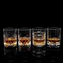 KANARS Whiskey Glasses Set of 4 - Multi Style Crystal Liquor Glasses 10 oz - Rocks Glass Barware For Scotch, Bourbon, Rum and Cocktail, Whisky Gifts for Men Dad Brother Adult