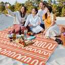 Beeiva Outdoor Rug 8x10, Outdoor Rug Waterproof Reversible, Portable Plastic Outdoor Patio Rug for Deck, Balcony, Backyard, Porch, Camping, Picnic - Orange