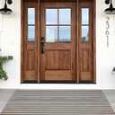 Black and White Striped Rugs, 4'x6' Area Rug Washable Indoor Outdoor Rug Cotton Hand-Woven Farmhouse Layered Double Door Mats for Front Porch, Patio, Entryway, Laundry Room, Bedroom