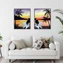 Nuberlic 2 Pack Pre Drawn Canvas for Painting Sip and Paint for Adult's Couple's Date Night Paint and Sip Kit for Outdoor Party Favor Supplies Valentine's Day Gift 8x10 inch Sunset Couple