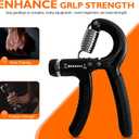 Adjustable Hand Grip Strengthener, 5-60 kg Resistance Range, Multiple Exercise Methods, Black, Set of 2