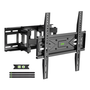 USX MOUNT Full Motion TV Wall Mount for Most 32-70 inch TVs up to 99 lbs, Wall Mount Bracket with Dual Articulating Arms, Swivel, Tilt, Max VESA 400x400mm, TV Mount Fits 12”/16” Wood Studs