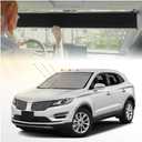 Retractable Windshield Sun Shade for Tesla Model 3,New Permanent Automotive Front Window Sunshades for Long Term Use Roll Up & Down with a Button,Easy Storage-No More Storing and Moving