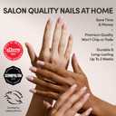 Glamnetic Press On Nails - Classy French | Medium Square Fake Nails with Trendy Micro French Tip, Salon Quality | 15 Sizes - 30 Nail Kit