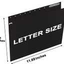 HERKKA Hanging File Folders, 60 Pack Reinforced Letter Size Hanging Folders, Designed for Bulky Files, Filing Cabinet, 1/5-Cut Adjustable Tabs (Black)