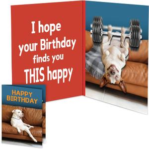 Funny Birthday Card with Sound & Motion, Hilarious Dog Design  Happy Birthday Gift for Sons, Men, Friends & Family