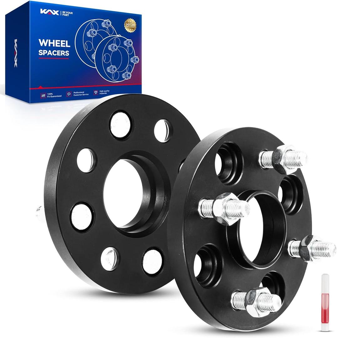 KAX 4x100 Wheel Spacers,15mm 4 Lug Hub Centric Wheel Spacers fit for Yaris, Corolla, Accent, xB, Rio, Prius C, Yaris iA, xA, iA, MX-5 Miata, Echo with M12x1.5 Studs 54.1mm Hub Bore,2Pcs