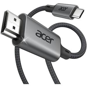 Acer USB C to HDMI Cable for Home Office 6.6FT (4K@60Hz), High-Speed Type C to HDMI 2.0 Braided Cord, Thunderbolt 4/3 Compatible with MacBook, iPhone 16/15 Pro/Max, iMac, iPad Pro, Galaxy S24, Surface
