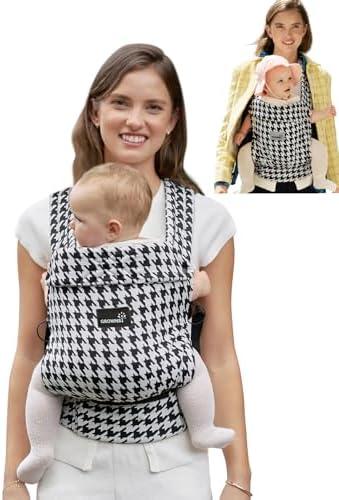 GROWNSY Baby Carrier Newborn to Toddler, Ergonomic Baby Toddler Carrier Slings Wraps with Head Support, Easy to Wear, Infant Carrier Baby Gift, Travel and Hiking Friendly,for 7 to 44 lb(Houndstooth)
