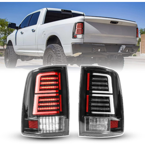 Winjet LED TailLights Assembly for 2009-2018 Dodge RAM 1500 2500 3500 2019-2024 Ram 1500 Classic Body Truck C-Type LED Tube DRL Sequential Turn Signal Replacement Tail Light Lamp Pair