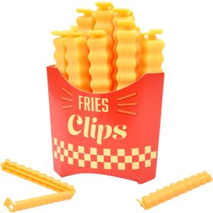 French Fry Bread Bag Food Clips for Creative Clips 12 PCS, Fries Kitchen Clip, Moisture Proof and Fresh-Keeping Food Sealing Clip.