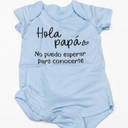 BIBIBLISSBABY Hola Papá Baby Announcement Onesie,Funny Spanish Pregnancy Announcement Infant Bodysuit for Grandparents to be,Baby Coming Soon Shower Reveal Idea Gift (Baby Blue), XS