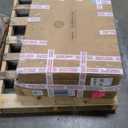 Crosley Furniture Silvia Stainless Steel Top Kitchen Island, Microwave Stand, Coffee Bar, with Shelves, White