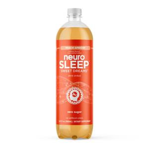 neuroSLEEP | Peach Apricot | Functional Beverage for Restful Sleep, Non-Carbonated, Vegan & Zero Sugar, 16.9 Fl Oz (Pack of 12) (EXP 09/25/26)