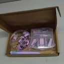 Mini Office Supplies, Purple School Supplies with Sticky Notes,Mini Stapler,Tape Dispenser,Hole Punch,Staple Remover,Staples,Clips,Scissor,Pen (Purple)