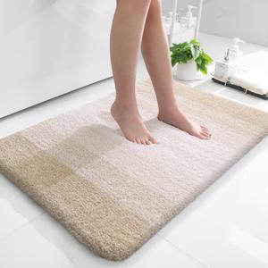 OLANLY Bathroom Rugs Mat 36x24, Extra Soft Absorbent Microfiber Bath Rugs, Rubber Backing, Quick Dry, Machine Washable Bath Mats for Bathroom Floor, Tub, Shower and Home Decor Accessories, Light Beige
