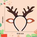 2 x Christmas Reindeer Antlers Headband, Fluffy Deer Reindeer Antlers Hair Accessories for Women, Christmas Cosplay Costume Party