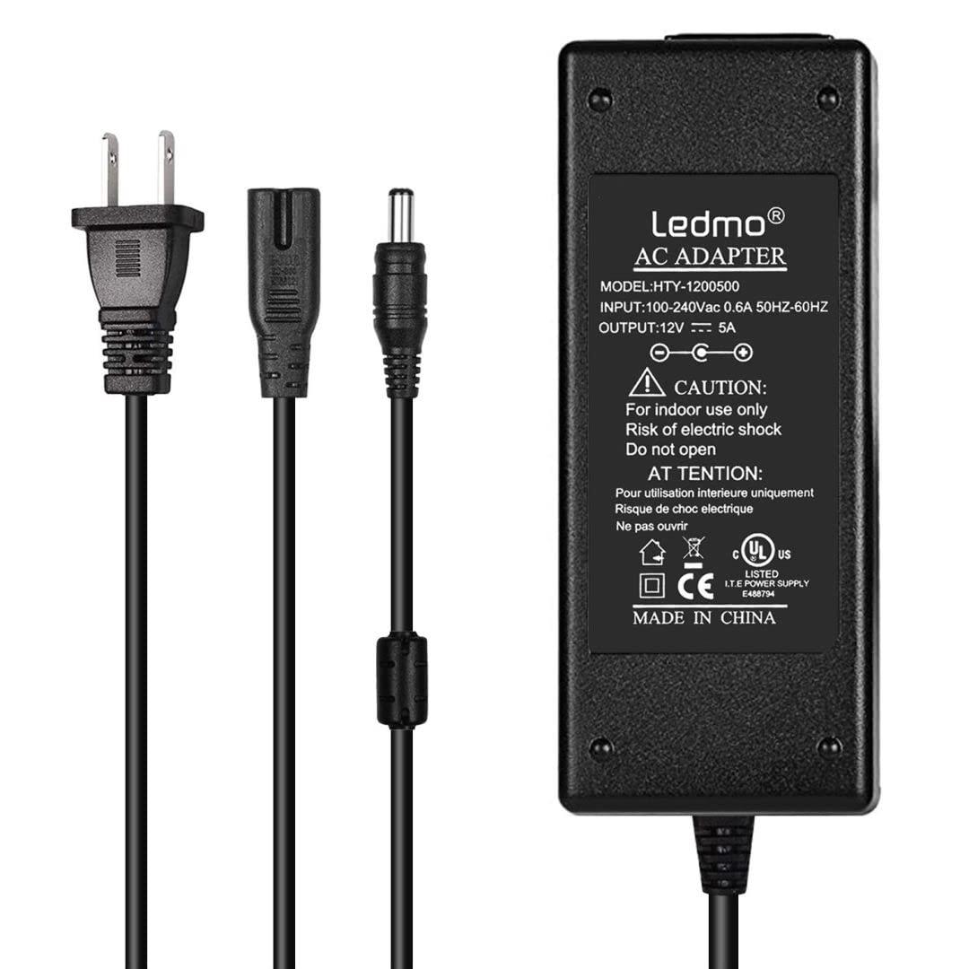 LEDMO 12V 5A 60W AC to DC Power Supply Adapter Power Adapter AC 100-240V to DC 12V Transformers US Plug Power Converter Power Supply LED Driver
