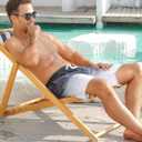 westwolf Men's Swim Trunks with Compression Liner 9" Quick Dry Board Shorts (3X-Large, B Black White)