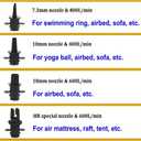 Electric Pump for Inflatables with 4 Nozzles Air Mattress Pump Inflator/Deflator, Queen/King Size Pool Air Pump, Pool Toys, Boat, Raft Pumps 300W
