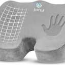 FOMI Extra Thick Firm Coccyx Orthopedic Memory Foam Seat Cushion | Black Large Cushion for Car or Truck Seat, Office Chair, Wheelchair | Back Pain Relief (Gray)