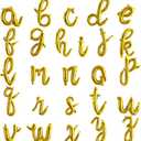 TONIFUL 52 Pcs 16 Inch Gold Cursive Letter A-Z Balloons,Cursive Custom Phrase Foil Alphabet DIY Personalized Phrase Banner for Birthday Anniversary Celebration Graduation Party Supplies Decor