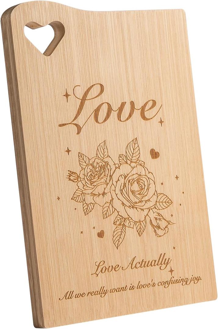 Mothers Day Gifts for Mom, Decorative Cutting Board, Engraved Bamboo Board, Mother Cutting Board Gift, Birthday Gifts for Mom from Daughter Son,11.8''L7.8''W